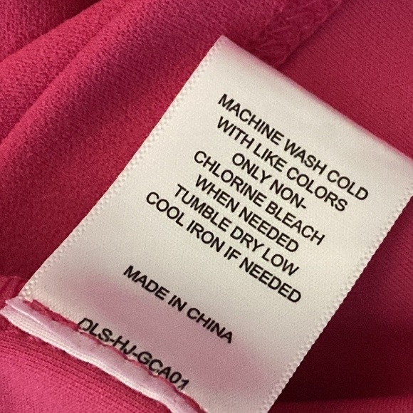 Gibson Latimer Pink Asymmetrical Neck Short Sleeve Twist Front Midi Dress size S - Picture 6 of 7